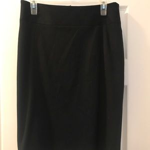 Pinstripe pencil skirt with bottom detail